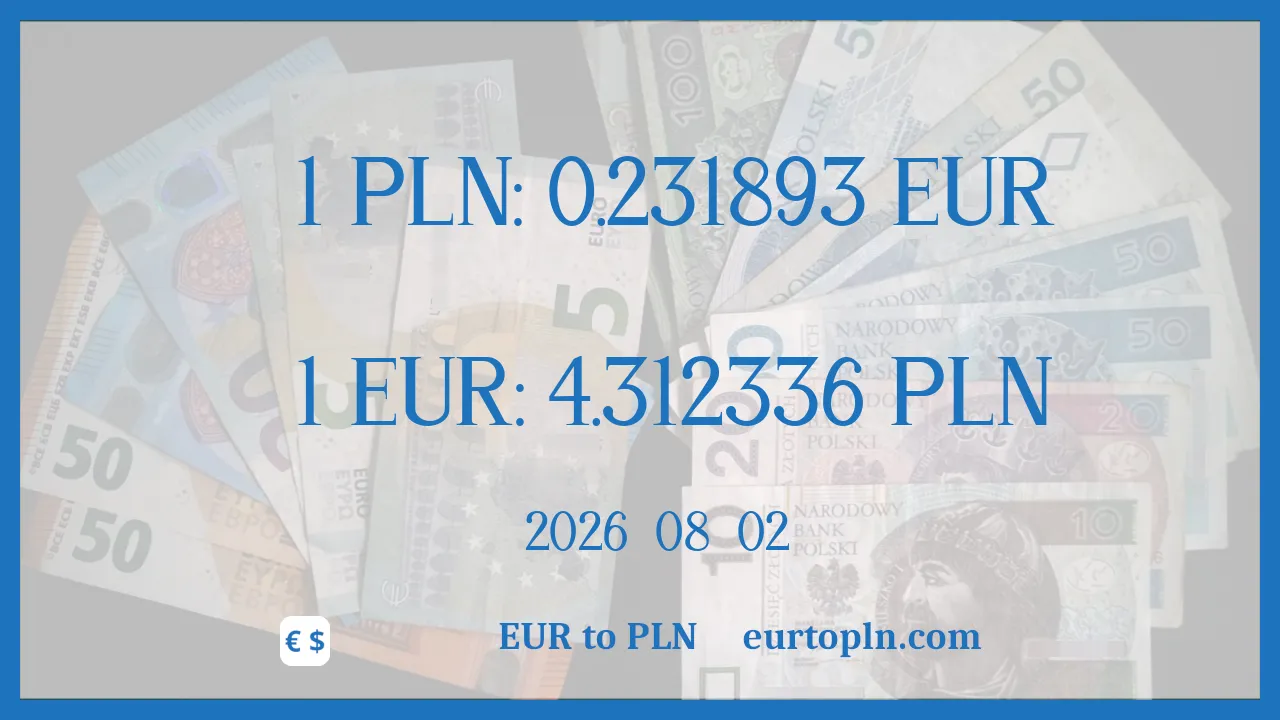EUR À PLN : 1€ = 4.312336zł