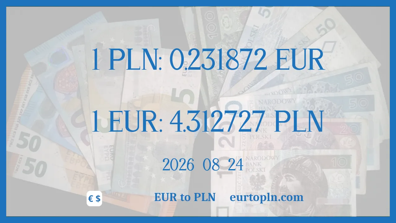 I-i-eur ukuya kwi-PLN : 1€ = 4.312727zł